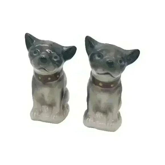 Vintage Dog Puppy Salt & Pepper Set Ceramic Japan 1950s House Gift Dog Lover - Picture 1 of 11